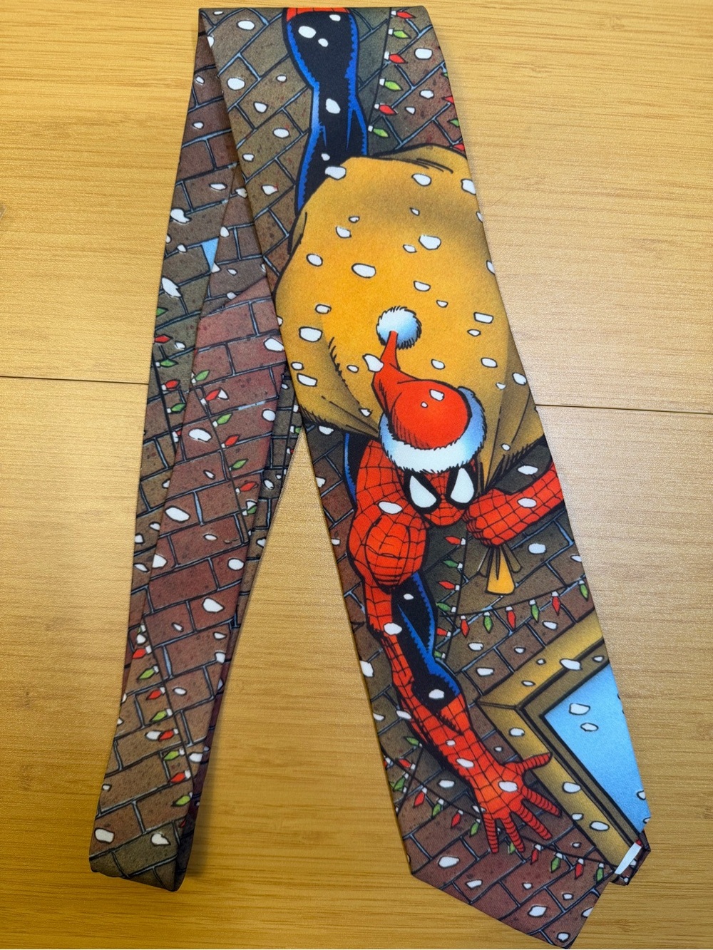 Ralph Marlin Spider-Man Christmas Neck Tie Marvel 1995 Holiday Necktie VINTAGE
